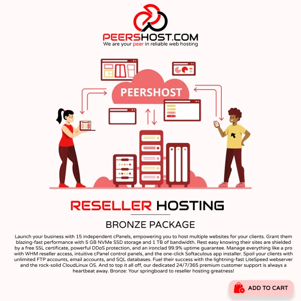 Launch your web hosting business with Reseller Hosting Bronze. Affordable power for your web hosting empire